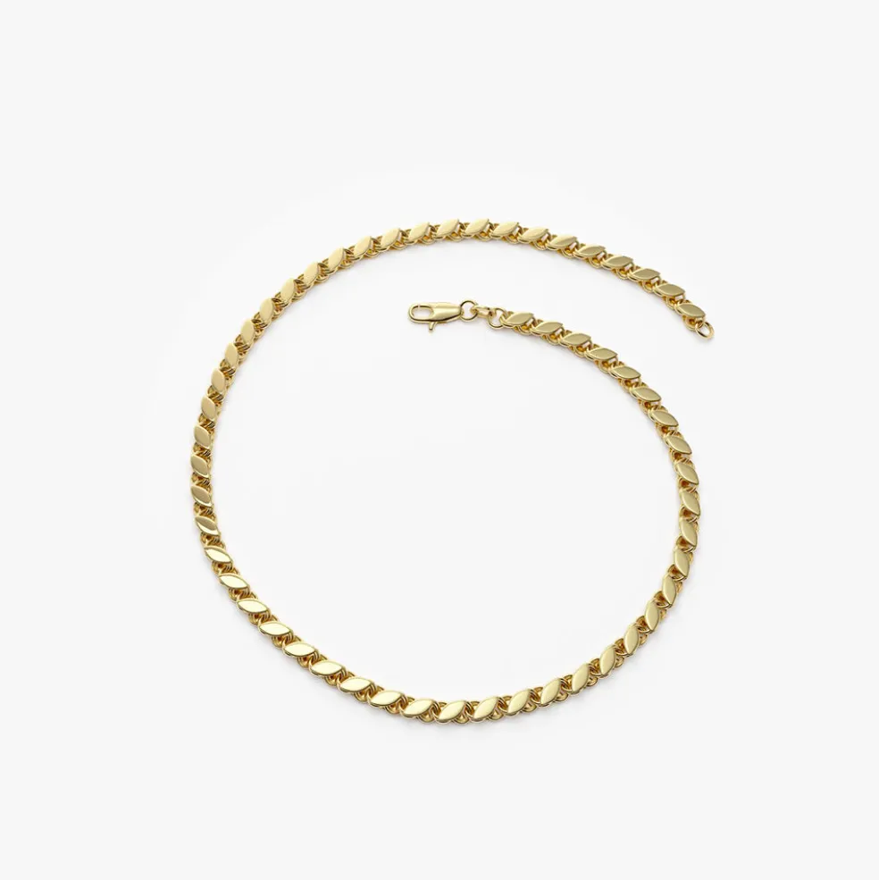 14K Gold Unique Marquise Shape Bracelet