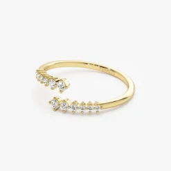 14K Gold Wrapped Diamond Ring