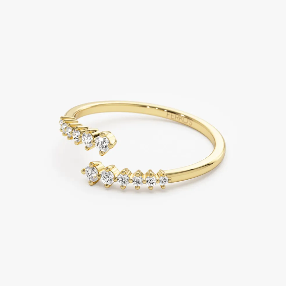 14K Gold Wrapped Diamond Ring