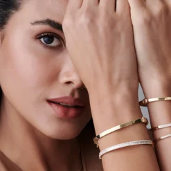 14k Half Eternity Baguette and Round Diamond Bangle