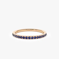 14k Half Eternity Blue Sapphire Ring