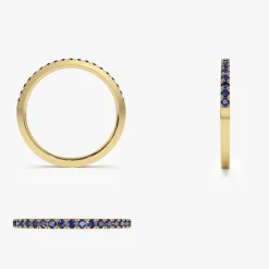 14k Half Eternity Blue Sapphire Ring