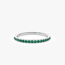 14k Half Eternity Emerald Ring