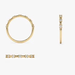14K Half Eternity Minimalist Diamond Wedding Ring
