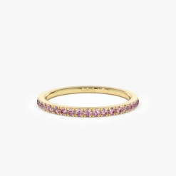 14k Half Eternity Pink Sapphire Ring
