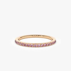 14k Half Eternity Pink Sapphire Ring