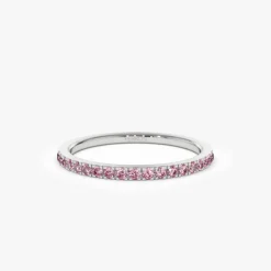 14k Half Eternity Pink Sapphire Ring