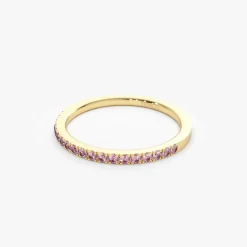 14k Half Eternity Pink Sapphire Ring