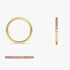 14k Half Eternity Pink Sapphire Ring
