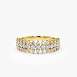 14k Half Eternity Round Diamond Spike Ring