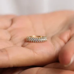 14k Half Eternity Round Diamond Spike Ring