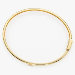 14K Heart Shape Diamond Solitaire Bangle