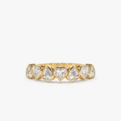 14k Heart Shape Up Down Bezel Setting Diamond Ring
