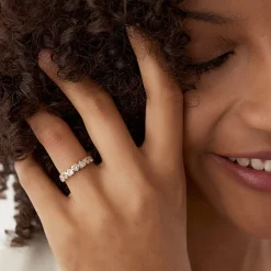 14k Heart Shape Up Down Bezel Setting Diamond Ring