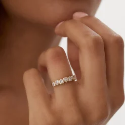 14k Heart Shape Up Down Bezel Setting Diamond Ring