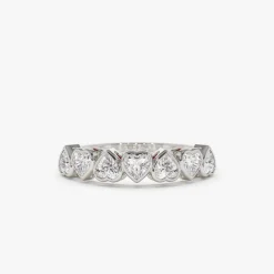 14k Heart Shape Up Down Bezel Setting Diamond Ring