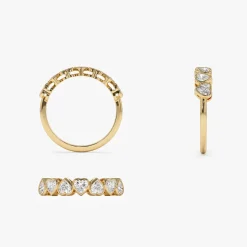 14k Heart Shape Up Down Bezel Setting Diamond Ring