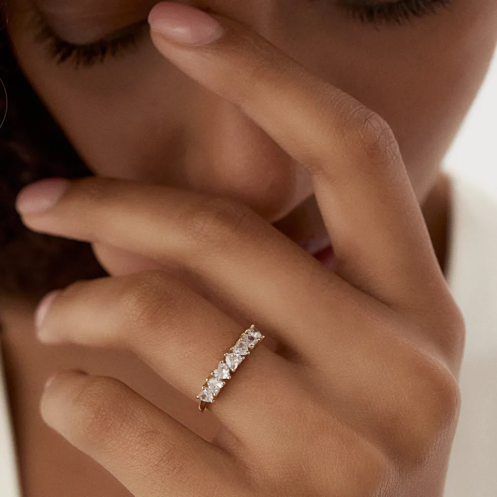14k Heart Shape Up Down Prong Setting Diamond Ring