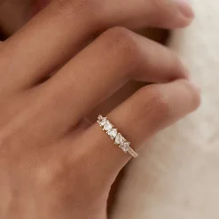 14k Heart Shaped Diamond Ring w/ Pave Diamonds