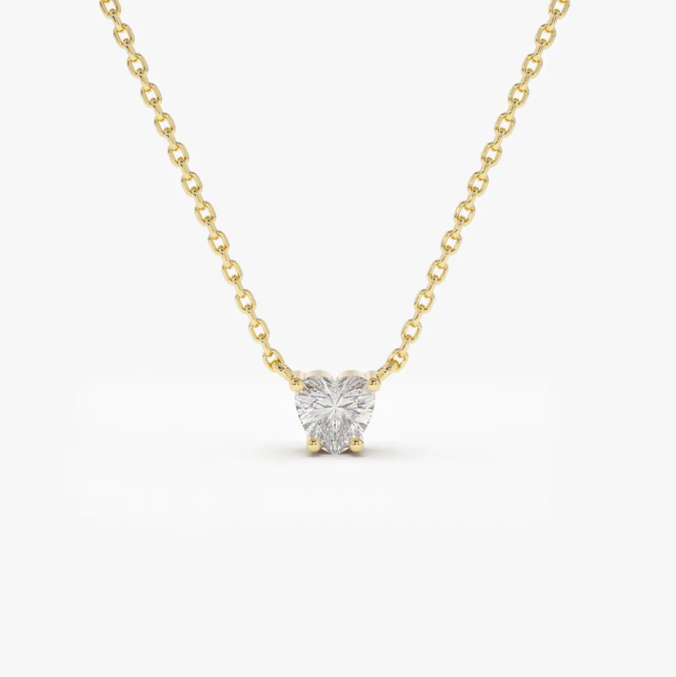 14k Heart-Shape Diamond Necklace