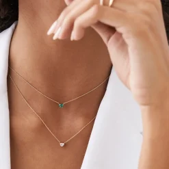 14k Heart-Shape Diamond Necklace