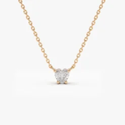 14k Heart-Shape Diamond Necklace