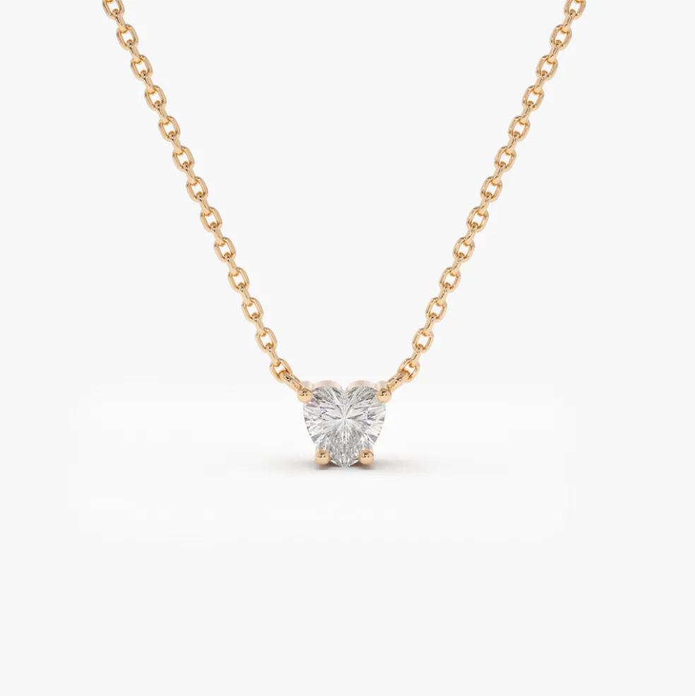 14k Heart-Shape Diamond Necklace