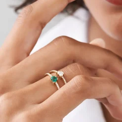 14k Heart-Shaped Diamond Ring