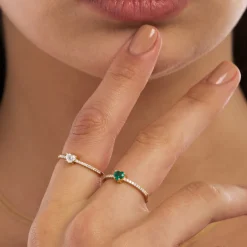 14k Heart-Shaped Emerald Ring