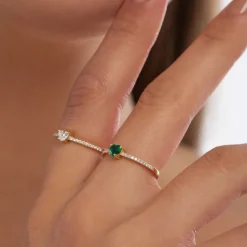 14k Heart-Shaped Emerald Ring