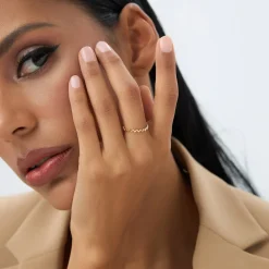 14K High and Low Zig Zag Ring