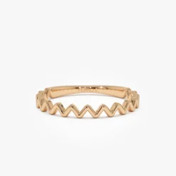 14K High and Low Zig Zag Ring
