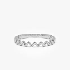 14K High and Low Zig Zag Ring
