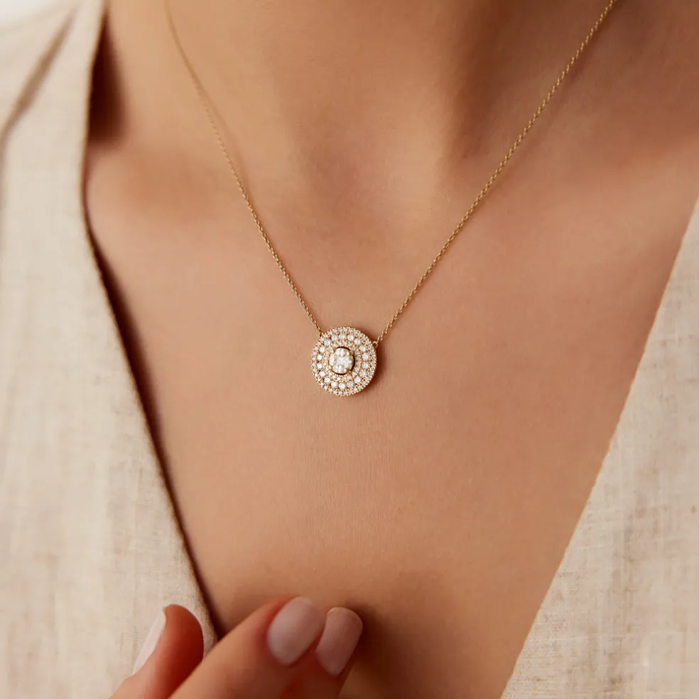 14k Illusion Setting Solitaire Diamond in Halo Setting