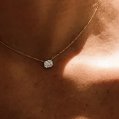 14k Illusion Setting Step Cut Mosaic Diamond Necklace