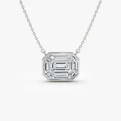 14k Illusion Setting Step Cut Mosaic Diamond Necklace