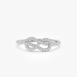 14K Infinity Knot Diamond Ring