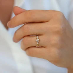 14K Large Diamond Cluster Ring