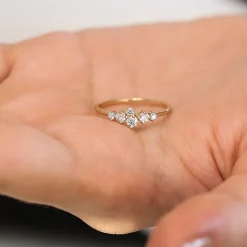 14K Large Diamond Cluster Ring