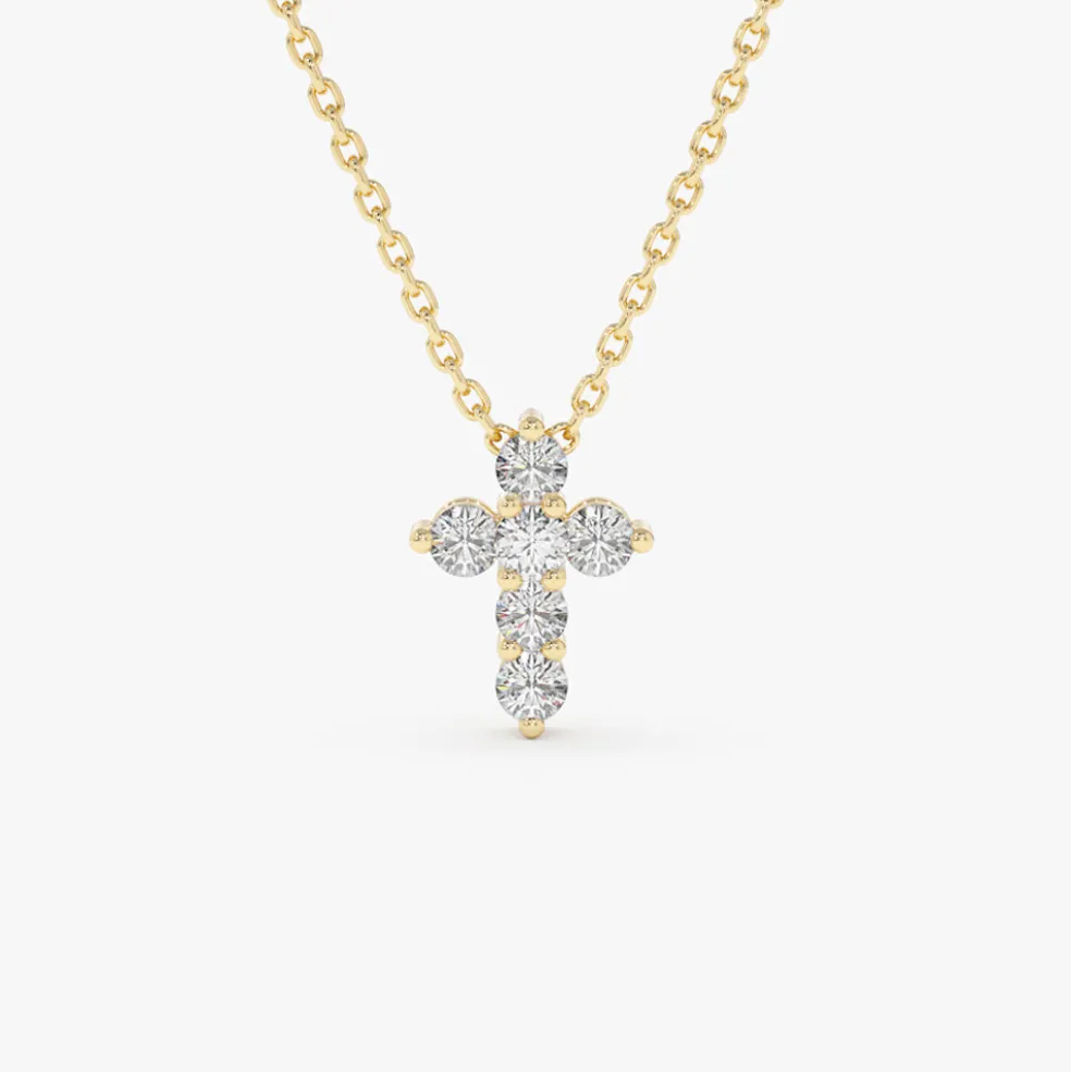 14k Large Diamond Cross