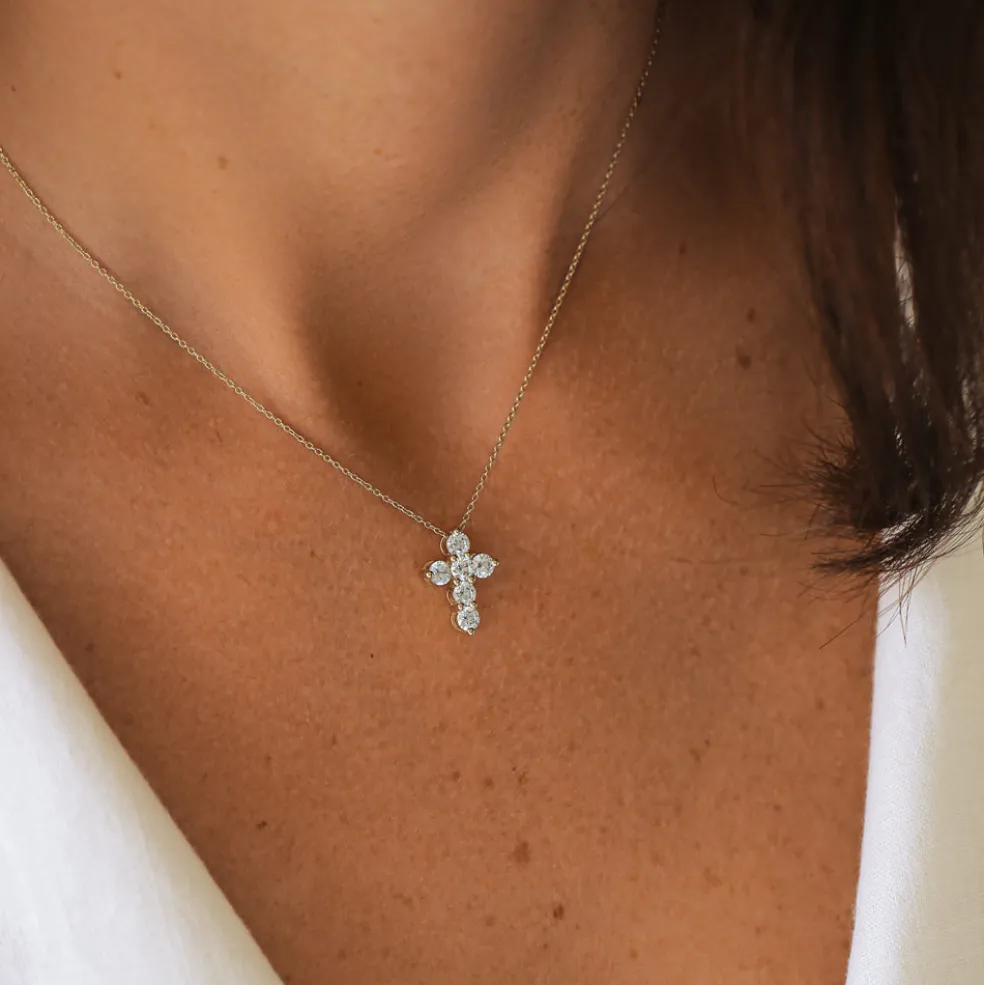 14k Large Diamond Cross
