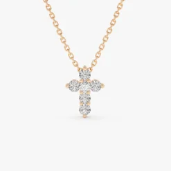 14k Large Diamond Cross