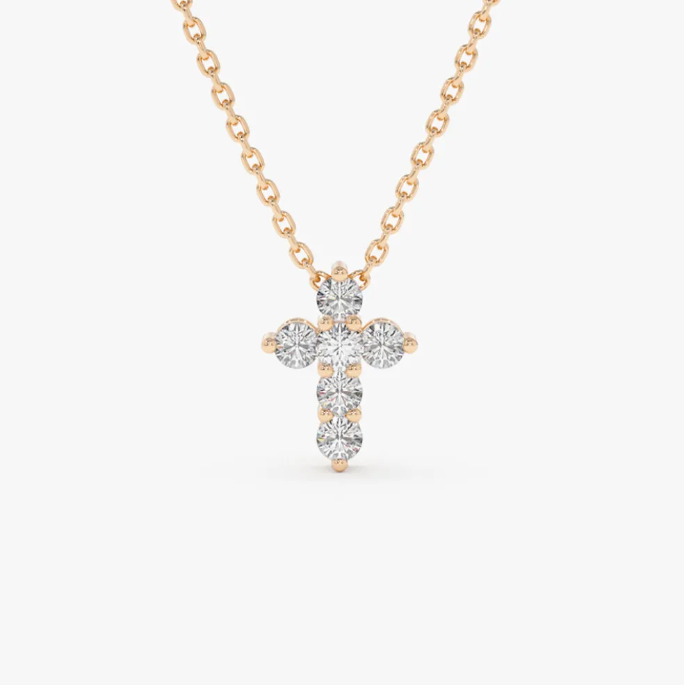 14k Large Diamond Cross