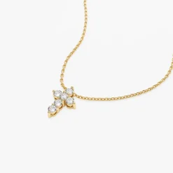 14k Large Diamond Cross
