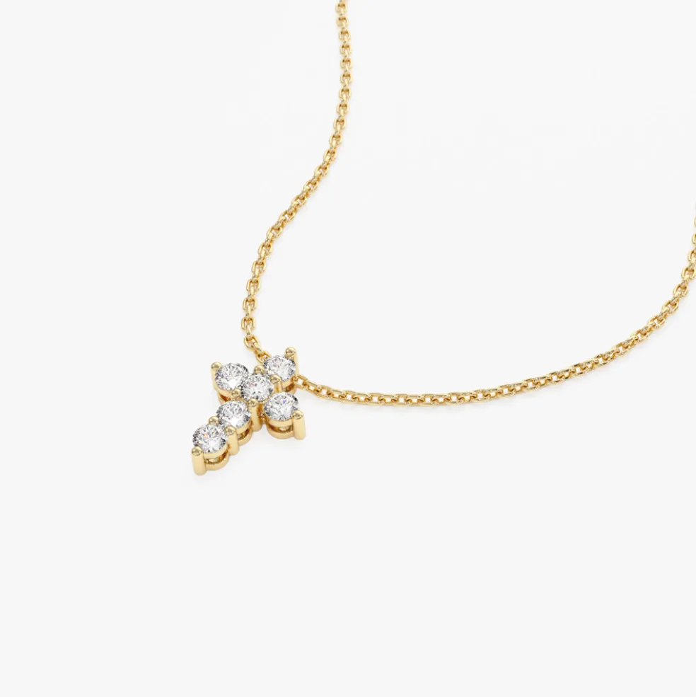 14k Large Diamond Cross