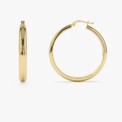 14k Large Gold Hoop Earrings 35MM