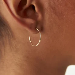 14k Large Wave Hoop Earrings