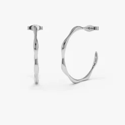 14k Large Wave Hoop Earrings