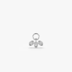 14k Leaf Shape Hoop Charm