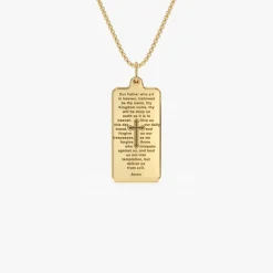 14K Lord’s Prayer Tag Pendant